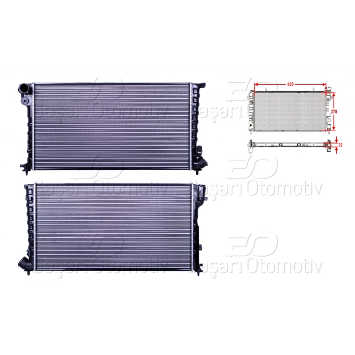 SU RADYATORU MEKANIK MT 668X378X23 CITROEN BERLINGO XSARA PEUGEOT306 1.8D 1.9D 2.0D 96-11