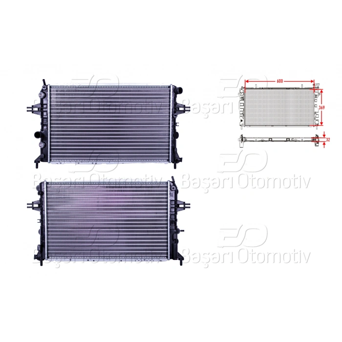 SU RADYATORU MEKANIK MT-AT 378X600X32 OPEL ASTRA G 2.0 DTH 98 >