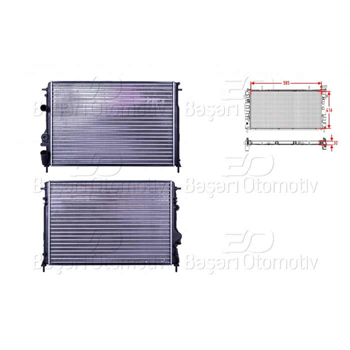 SU RADYATORU MEKANIK MT-AT 585X415X23 MM RENAULT MEGANE 1.6 16V 98 -02