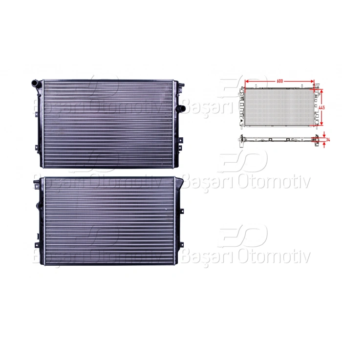 SU RADYATORU MEKANIK MT-AT 600X445 MM VW TIGUAN 1.4 TSI 2.0 08>