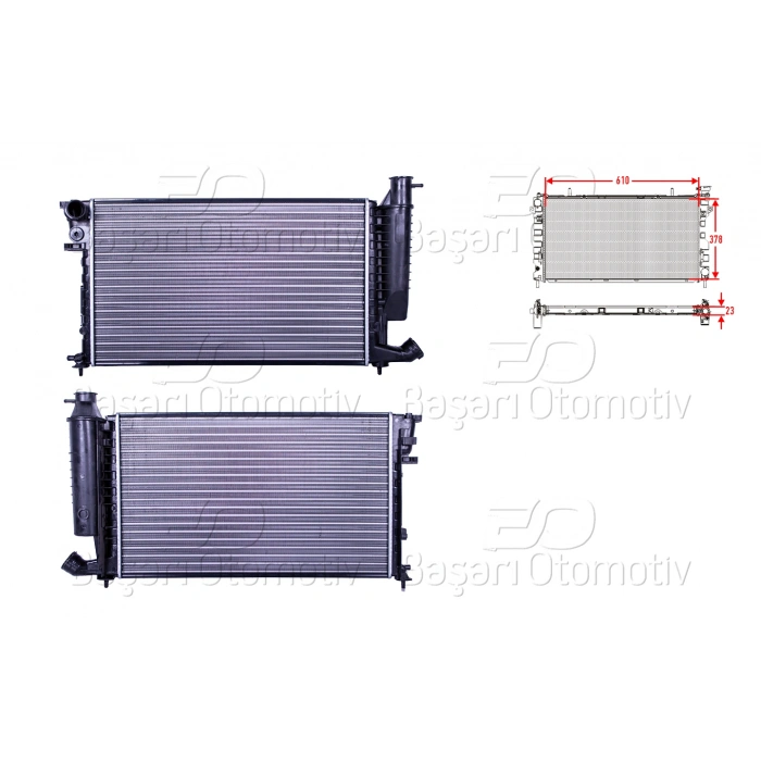 SU RADYATORU MEKANIK MT-AT 610X378X23 MM PEUGEOT306 1.1 1.4 I SL 1.6 SR 1.8 16V 1.4 I 1.6 1.8 I 94 >