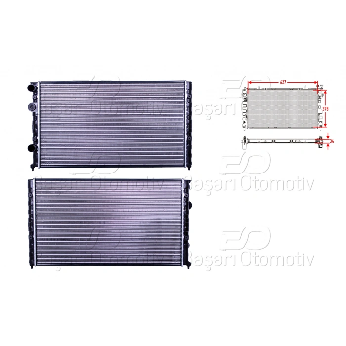 SU RADYATORU MEKANIK MT-AT 627x378 MM VW POLO LUPO 1.4 1.6 16V AFH AHW 94 >