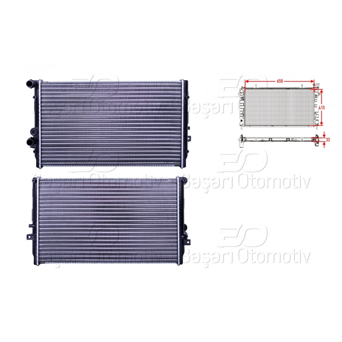SU RADYATORU MEKANIK MT-AT 650X415 MM VW GOLF4 BORA A3 LEON 1.9TDI ARL 98 >