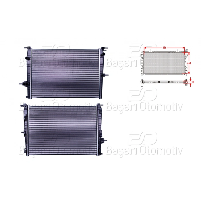 SU RADYATORU MEKANIK MT-AT 656X468X18 RENAULT FLUENCE MEGANE 3 1.6 08 >21410-0067R