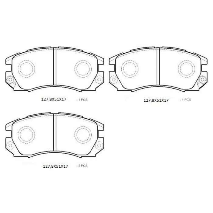 SUBARU IMPREZA- 93/96; ÖN FREN BALATASI (2,0 TURBO) (DİSK) (127,8X51X17) (DAIWA)