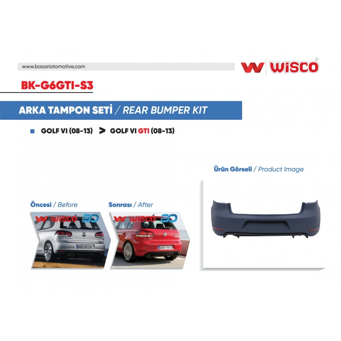 TAMPON SETI ARKA VW GOLF 6 GTI 08-13