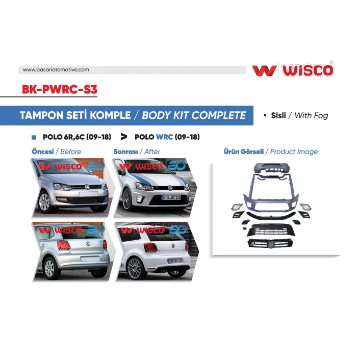 TAMPON SETI KOMPLE ON-ARKA-YAN) SIS FARLI VW POLO WRC 09-18