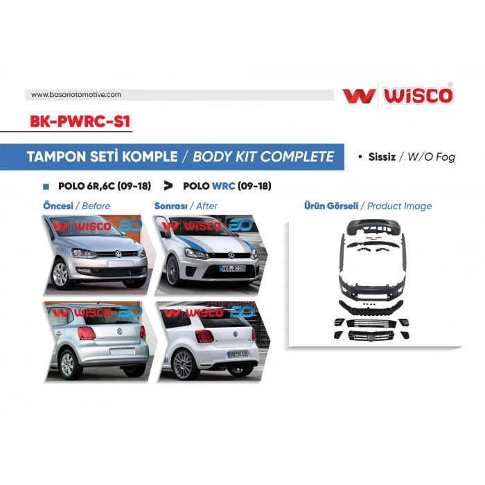 TAMPON SETI KOMPLE (ON-ARKA-YAN) SISSIZ VW POLO WRC 09-18
