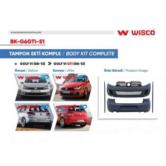 TAMPON SETI KOMPLE (ON-ARKA-YAN) VW GOLF 6 GTI 08-13