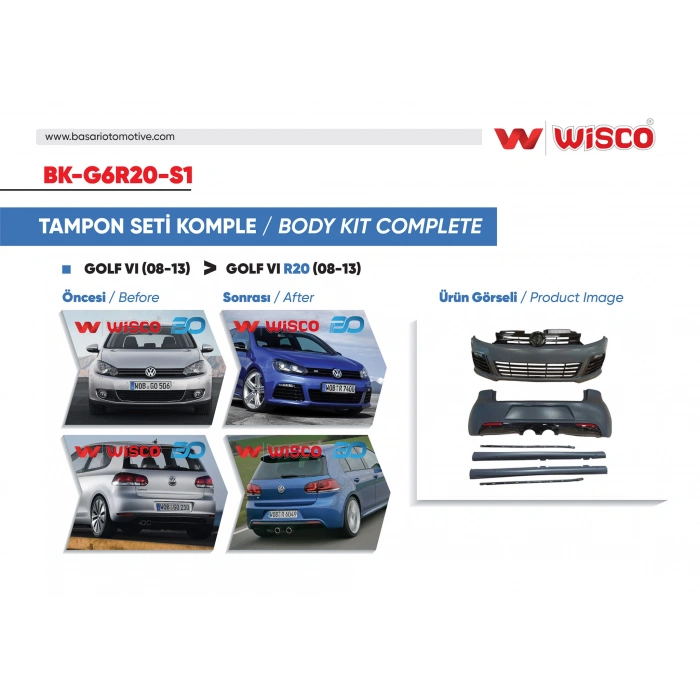 TAMPON SETI KOMPLE (ON-ARKA-YAN) VW GOLF 6 R20 08-13