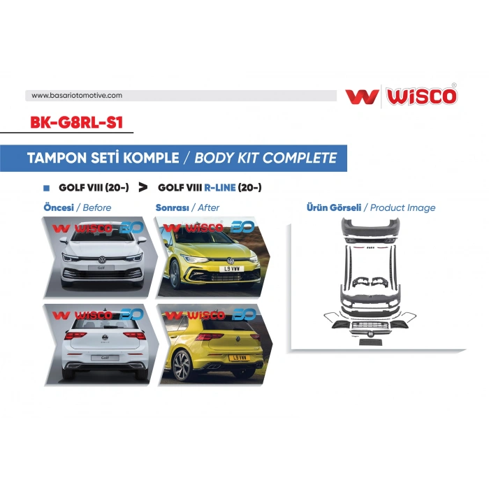TAMPON SETI KOMPLE (ON-ARKA-YAN) VW GOLF 8 R-LINE 20-