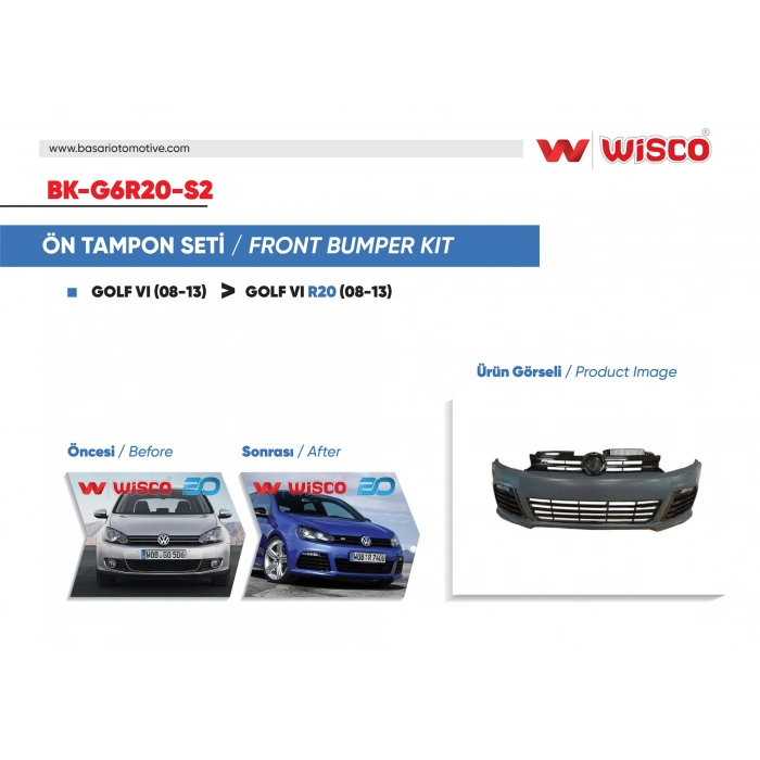 TAMPON SETI ON VW GOLF 6 R20 08-13