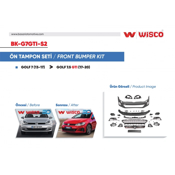 TAMPON SETI ON VW GOLF 7.5 GTI (13-17 GOLF 7 ICIN UYUMLUDUR)