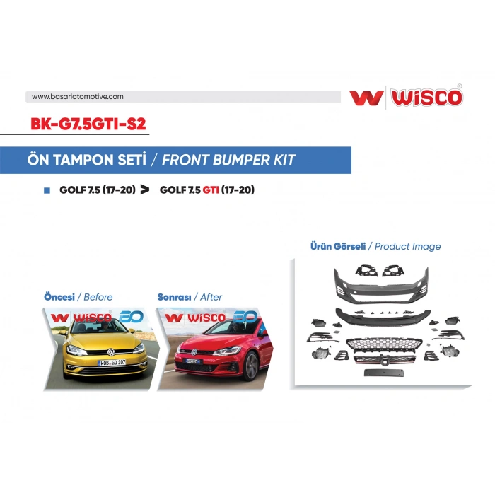 TAMPON SETI ON VW GOLF 7.5 GTI (17-20 GOLF 7.5 ICIN UYUMLUDUR)