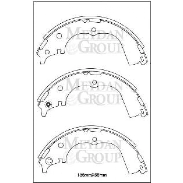 TOYOTA HIACE- MİNİBÜS- 89/97; ARKA FREN PABUCU (135X55) (DAIWA)