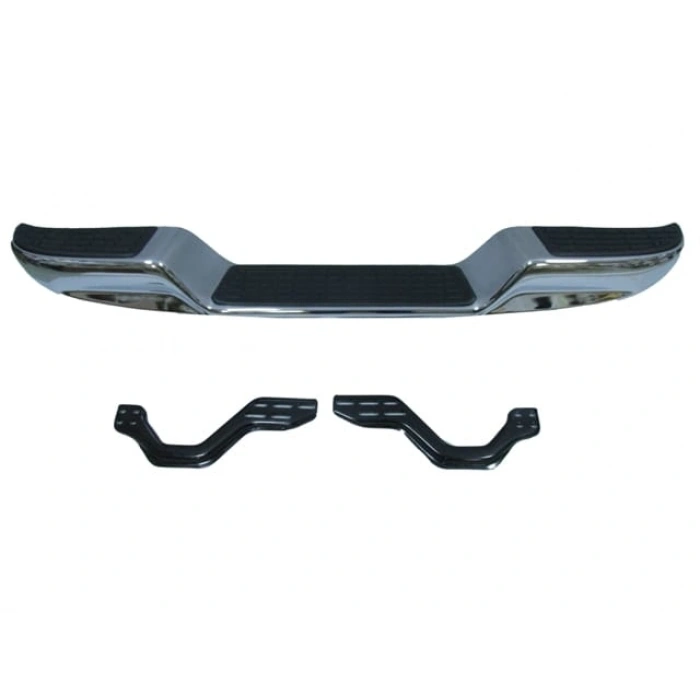 TOYOTA HILUX- PICK UP LN145- 98/01; ARKA TAMPON NİKELAJLI ALTI BOMBELİ (BAĞLANTI BRAKETLERİ İLE)FPI)