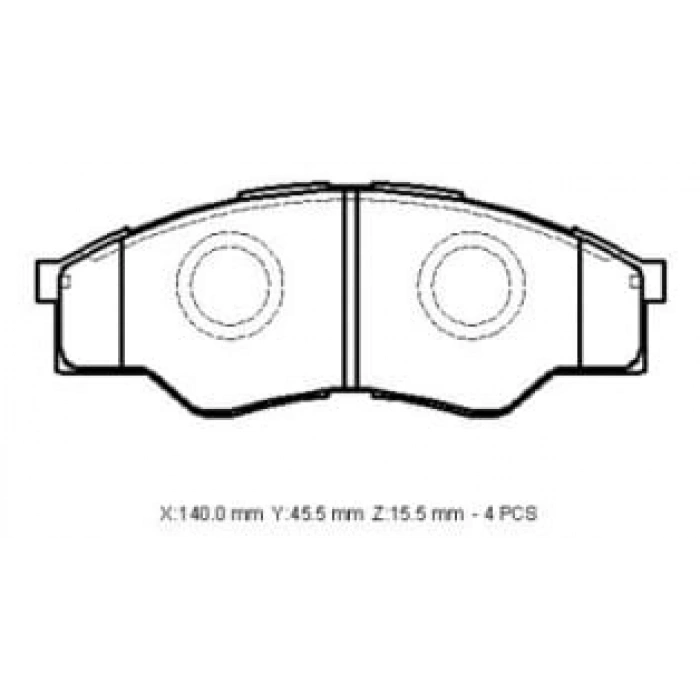 TOYOTA HILUX- PICK UP VIGO- 05/07; ÖN FREN BALATASI 4X4 (07/10 4X2 UYUMLU)(140X51.9X15,50)DA
