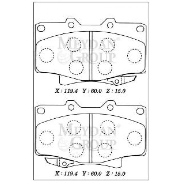 TOYOTA LANDCRUISER- VX 80- 90/97; ÖN FREN BALATASI (DİSK) (119,4X60X15) (DAIWA)