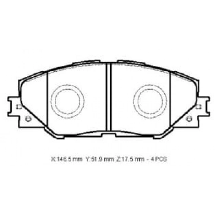 TOYOTA RAV4- 06/12; ÖN FREN BALATASI (DİSK)(146,5X51,9X17,5)(DAIWA)