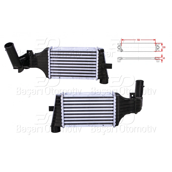 TURBO RADYATORU (INTERCOOLER) 150X220X65 OPEL ASTRA G 1.7 DTI 2.0 DTI 98 >