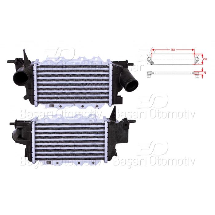 TURBO RADYATORU (INTERCOOLER) 150X250X70 OPEL VECTRA B 2.0 2.2 TD 97 02