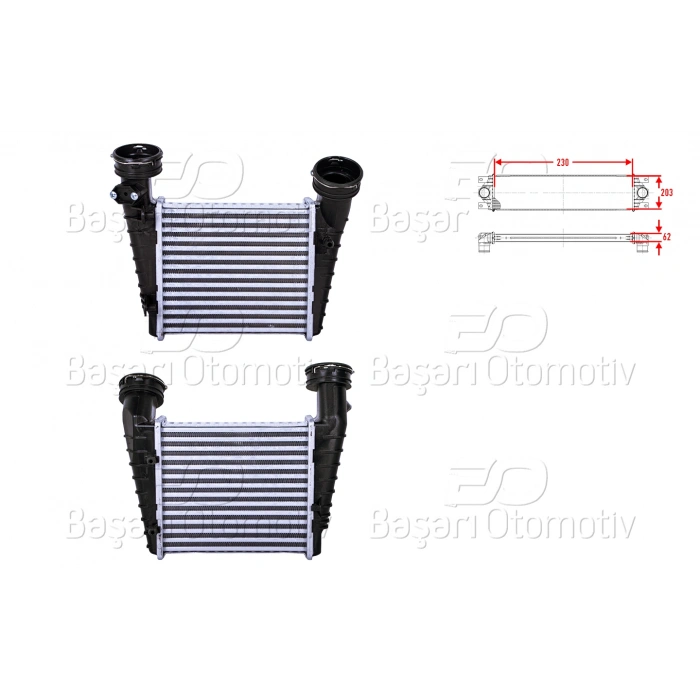 TURBO RADYATORU (INTERCOOLER) 230X203X62 VW PASSAT B5 1.8 T 00-05