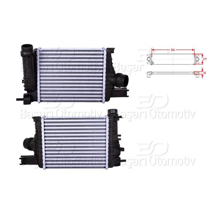 TURBO RADYATORU (INTERCOOLER) 256X217X64 DACIA DUSTER RENAULT CAPTUR CLIO 4 1.2 TCE 1.5 DCI 12 >