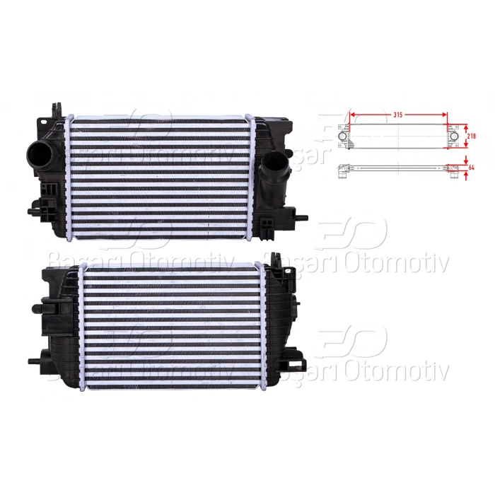 TURBO RADYATORU (INTERCOOLER) 315X218X64 OPEL MERIVA B 1.4 10 >