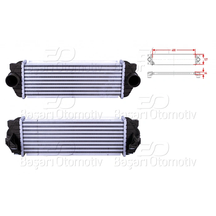 TURBO RADYATORU (INTERCOOLER) 400X127X64 FORD TRANSIT/TOURNEO CONNECT (P65_, P70_, P80_) 1.8 TDCi 02-13