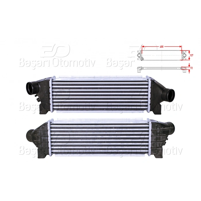 TURBO RADYATORU (INTERCOOLER) 400X127X72 FORD TRANSIT2.0 DI 00 >