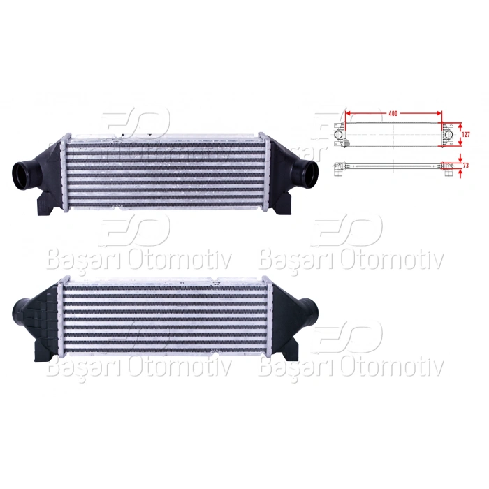 TURBO RADYATORU (INTERCOOLER) 400X127X73 FORD TRANSIT2.4 DI 2.4 TDCI 2.4 TDE 00 >
