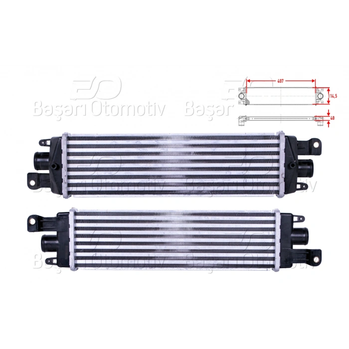 TURBO RADYATORU (INTERCOOLER) 407X114,5X40 FIAT ALBEA PALIO 1.3 JTD 1.3 JTD MULTIJET 03 >