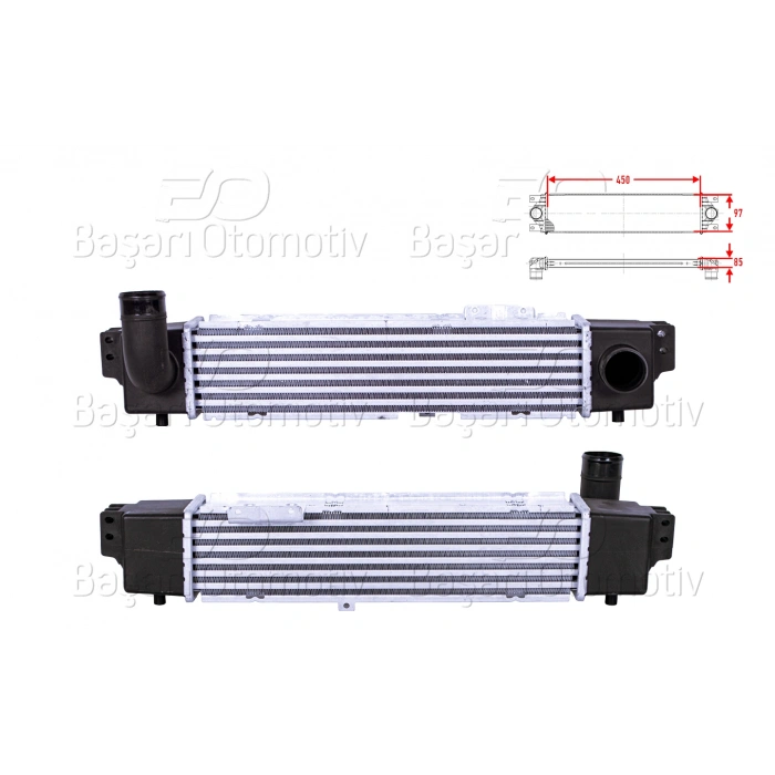 TURBO RADYATORU (INTERCOOLER) 450X97X85 KIA SORENTO (JC) 2.5 CRDI 02>