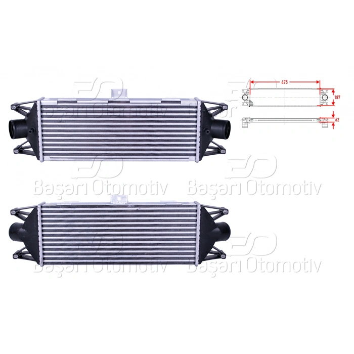 TURBO RADYATORU (INTERCOOLER) 475X187X62 IVECO DAILY 3 99 >