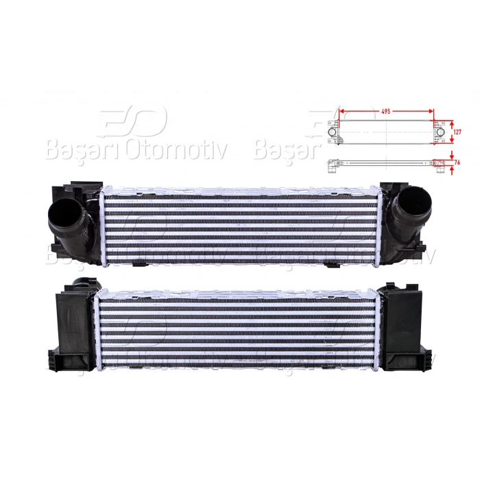 TURBO RADYATORU (INTERCOOLER) 495X127X76 BMW F20 1.14D 1.14I 1.16D 1.1.6I 1.18D 1.18I 1.20D 1.20I F23 2.18D 2.20I 2.20D F30 3.16D 3.18D 3.20D 3.20I F33 F83 4.20D 4.20I 4.18D 11 >