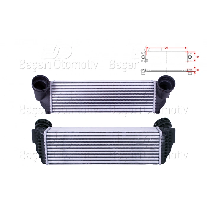 TURBO RADYATORU (INTERCOOLER) 525X157X100 BMW E70 X5 3.0D 3.0SD 3.0D XD 3.5I 4.0D XD F15 X5 2.5D SDRIVE 3.0D SDRIVE 3.5I 4.0D 4.0E E71 X6 3.0D XD 3.5D XD 3.5I XD 4.0D XD 07 >