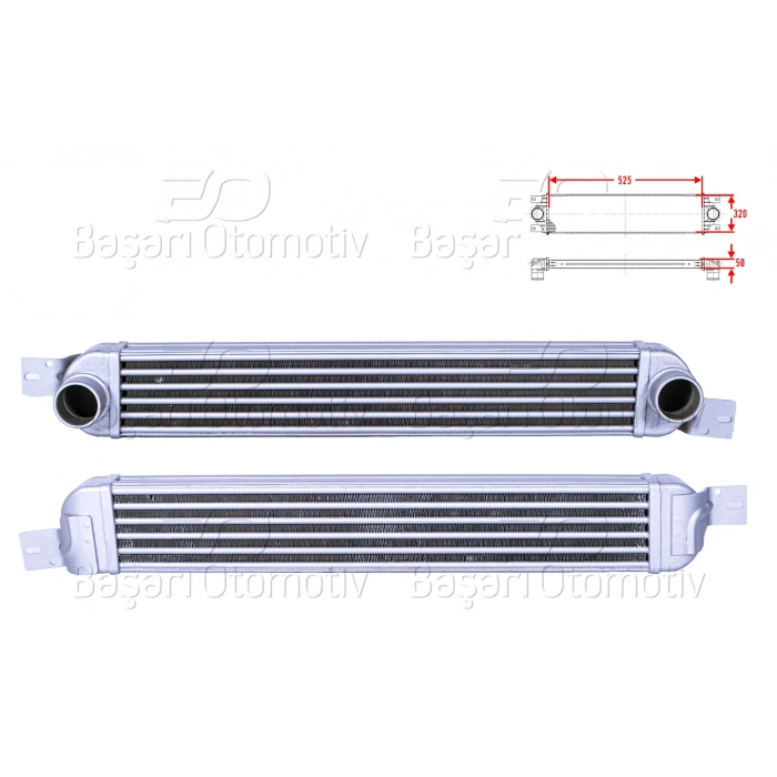 TURBO RADYATORU (INTERCOOLER) 525X320X50 OPEL MERIVA 1.3 CDTI 1.7 CDTI 03 >