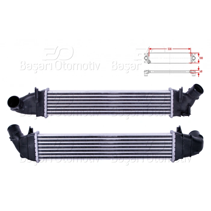 TURBO RADYATORU (INTERCOOLER) 530X100X40 DACIA LOGAN (LS) 1.5 DCI 06-08