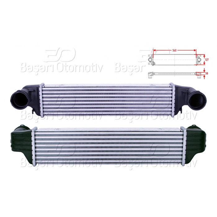 TURBO RADYATORU (INTERCOOLER) 540X127X50 BMW E46 3.18D 3.20D 3.30D E83 X3 2.0D 3.0D 99 >
