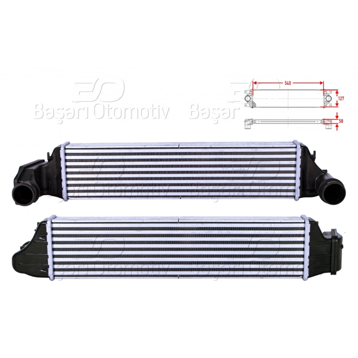 TURBO RADYATORU (INTERCOOLER) 540X127X50 BMW E46 3.20D 3.30D 3.30XD 98 >