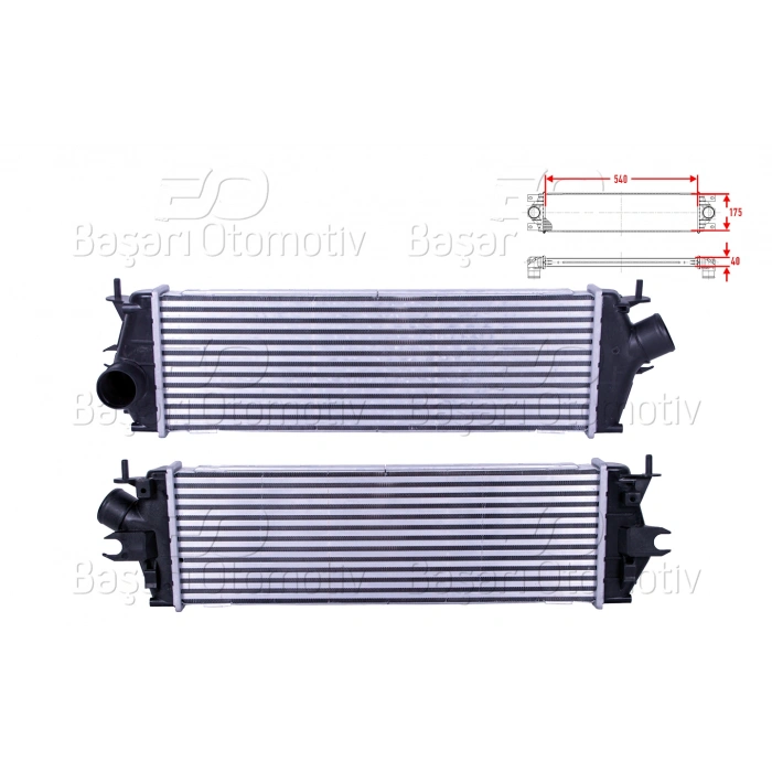 TURBO RADYATORU (INTERCOOLER) 540X175X40 RENAULT TRAFIC 2 2.0 DCI 01-14 / OPEL VIVARO 1.4 DCI 04>