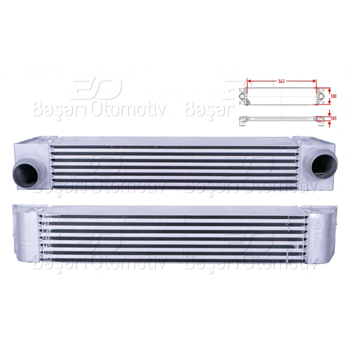 TURBO RADYATORU (INTERCOOLER) 543X100X105 BMW 5 SERISI (E60) 520 D-525 D-530 D 03-10