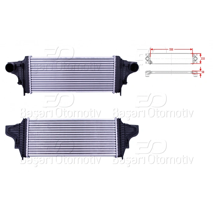 TURBO RADYATORU (INTERCOOLER) 550X233X50 MERCEDES-BENZ GL (X164) 320 CDI 06-12 ML (W164) 320 CDI 05-11