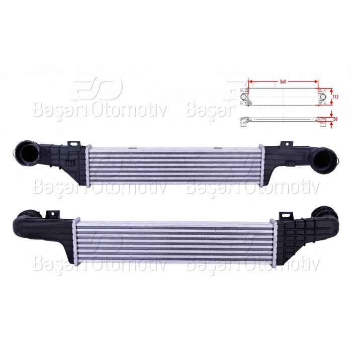 TURBO RADYATORU (INTERCOOLER) 560X113X50 MERCEDES-BENZ BENZ W210 S210 E200 CDI E200 KOMPRESSOR E220 CDI E270 CDI 97 >