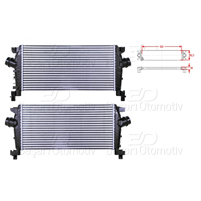 TURBO RADYATORU (INTERCOOLER) 565X282,3X30 OPEL ASTRA J 1.3 CDTI-1.4-1.6 10>
