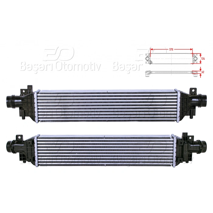 TURBO RADYATORU (INTERCOOLER) 570X124X62 OPEL MOKKA CHEVROLET TRAX 1.4 12>