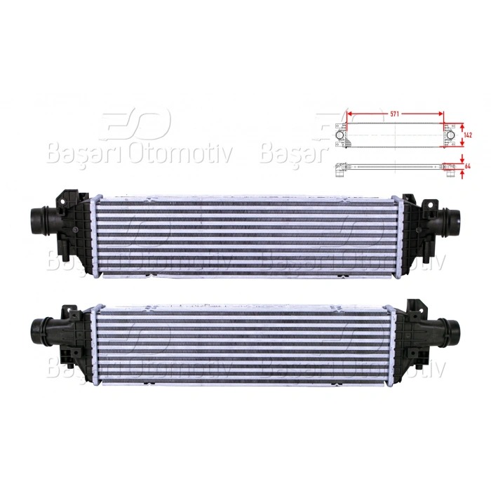 TURBO RADYATORU (INTERCOOLER) 571X142X64 OPEL MOKKA / MOKKA X (J13) 1.6 CDTI 15> CHEVROLET TRAX 1.7 TD 12>