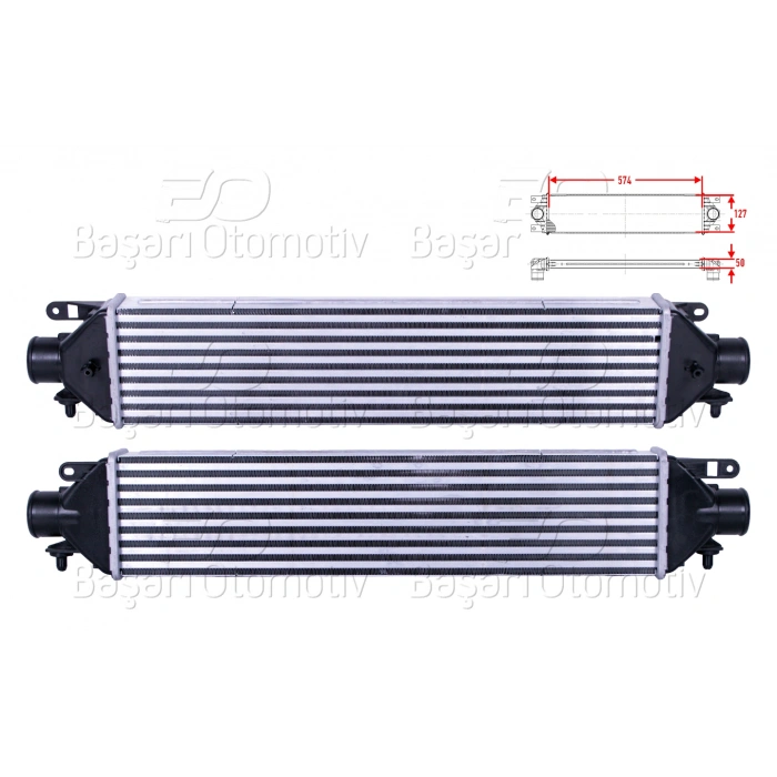 TURBO RADYATORU (INTERCOOLER) 574X127X50 OPEL COMBO D FIAT DOBLO 1.3 CDTI 1.4 1.6 CDTI 2.0 CDTI 10 >