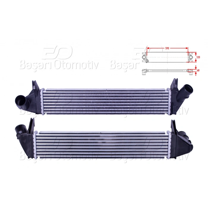 TURBO RADYATORU (INTERCOOLER) 590X120X40 DACIA DUSTER LOGAN SANDERO RENAULT LOGAN 1.5 DCI 05 >