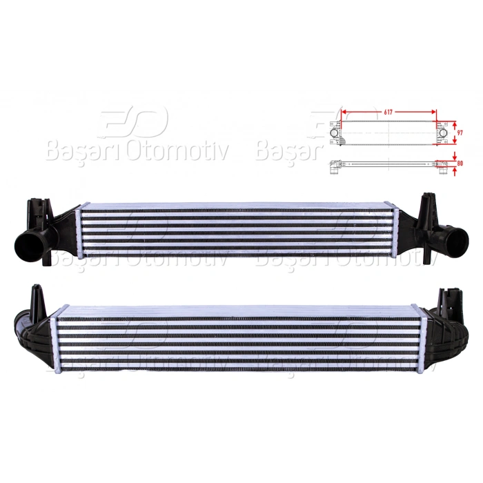 TURBO RADYATORU (INTERCOOLER) 617X97X80 VW POLO (6R,6C) 1.4 TSI 09>